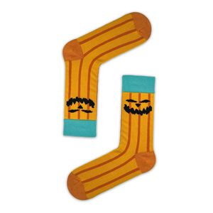 Calcetines de Nailon con Diseño de Calabaza a Rayas Naranjas para Halloween, Transpirables, Cálidos, Tejidos, Talla Única, para Uso Diario en Invierno, Primavera y Verano - Product Image 1