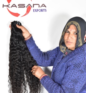 Vente en gros 100% naturel noir femmes cuticule alignée couleur noire pour les femmes Indian Wave & Curl Styles Extensions de cheveux humains - Product Image 5