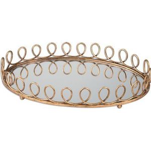 Plateau élégant en métal et miroir, idéal pour recevoir des invités et présenter les repas à la maison - Product Image 4