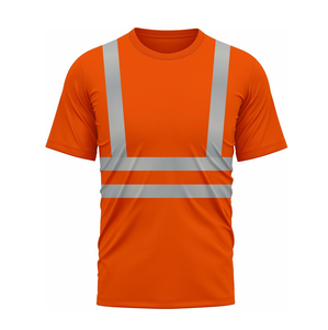 Ngắn Tay Áo 100% Cotton Màu Hồng Xây Dựng T-Shirt An Toàn Làm Việc Thoáng Khí Thân Thiện Với Môi An Ninh Phản Quang Logo Mùa Hè - Product Image 4