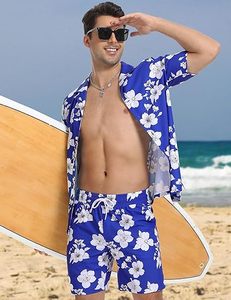 Conjunto de 2 Piezas de Traje de Playa con Estampado Hawaiano de Verano Informal para Hombre y Pantalones Cortos de Cintura Media, Camisa de Manga Corta Transpirable y Conjunto de Pantalones Cortos - Product Image 3
