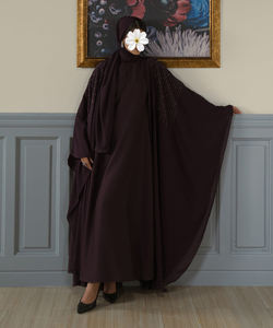 Abaya islamique pour femme de haute qualité, tissu personnalisé, grande taille, polyester respirant, longueur cheville, service OEM - Product Image 5