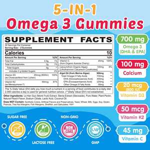 Без рыбного послевкусия <span class=keywords><strong>DHA</strong></span> EPA Kids Omega 3 жевательные конфеты с кальцием и витамином D3 K2 поливитаминный мармеладок Для крепких костей персикового вкуса - Product Image 6
