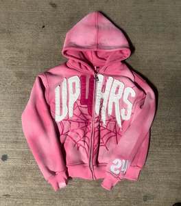Heavyweight Full Zip up Spider Hoodie Print Oversized Custom Manufacturer Unisex Essentials Hoodies - Product Image 3