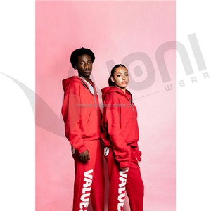 Chándal de invierno lavado con ácido unisex, conjunto de 2 piezas, bordado desgastado personalizado, pantalones acampanados desteñidos al sol, respetuoso con el medio ambiente para hombres - Product Image 6