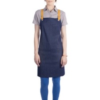 Tablier de cuisine professionnel noir 100 % coton avec coupe classique et poche pour uniformes de restaurant et de bar