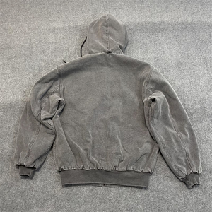 Custom Embroidered High Quality Washed Canvas Men's Bomber <b>Jacket</b> Customized Oversize Hooded Fashion Blank <b>Worker</b> Canvas <b>Jackets</b> - Product Image 6