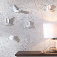 Décoration murale en céramique Mouettes Aspect 3D Porcelaine blanche Oiseau