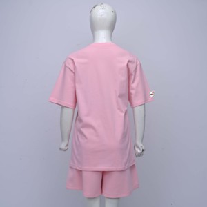 Ensemble T-shirt à manches courtes et short large taille haute pour femme, qualité supérieure, personnalisé, avec diamants cousus, coupe ample, vente en gros - Product Image 2