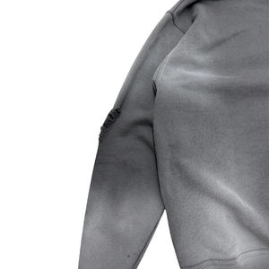 Sudaderas con capucha lavadas con ácido gris para hombre, suéter con cordón de doble capa pesado, sudadera lisa con hombros caídos 300GSM, tamaños a granel - Product Image 4