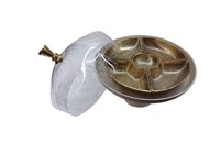Support de présentation de desserts en aluminium fait main, écologique et luxueux, avec cloche en verre, pour gâteaux, en-cas, fruits secs, sans danger pour les aliments