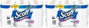 Papier toilette Scott 1000, 12 rouleaux, 12 000 feuilles (lot de 2) - Product Image 5
