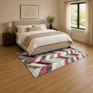 <b>RUGS</b> DEPOT LXDP-0018 Wholesale Terracotta Gold Contemporary Geometric Digital Printed Machine Washable Chenille <b>Rug</b> <b>Non</b> <b>Slip</b> - Product Image 3