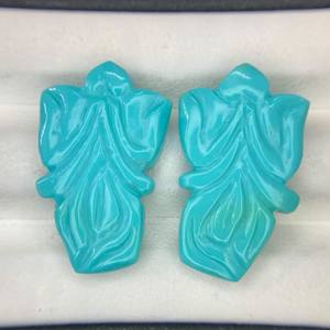 Arizona Natural turquesa tallada piedra preciosa hecha a mano Mughal arte tallado corte ovalado hermosa joyería utiliza producto a granel - Product Image 3