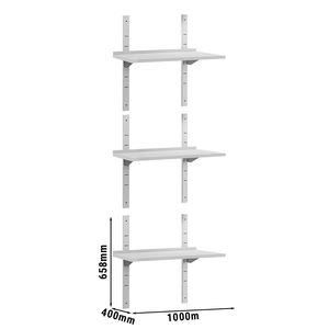 ชั้นวางของติดผนังสแตนเลสเชิงพาณิชย์ ECO - 1000x400 มม. - 3 ชั้น - Product Image 2