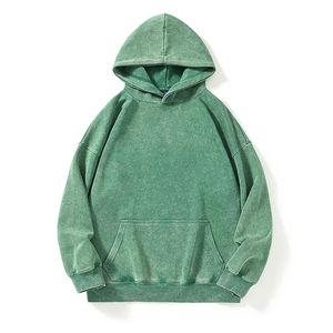 Unisex Heavyweight 330G 100% algodón lavado ácido Vintage liso teñido pulóver Sudadera con capucha para hombres invierno diseño de gran tamaño - Product Image 4