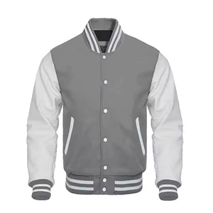 Veste universitaire réversible unisexe de haute qualité pour l'hiver |   Manches en cuir avec corps en laine |   Logo brodé personnalisé |   Design patchwork | - Product Image 3