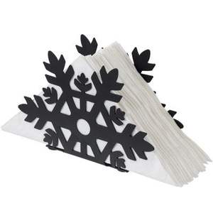 Servilleta de árbol de Navidad de Metal festivo y soporte para caja de pañuelos diseño colgante organizado para configuración decorativa de mesa de vacaciones - Product Image 2