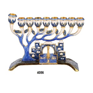 การออกแบบรูปนกคลาสสิกมาตรฐานสูงอลูมิเนียม Pewter Menorah - Product Image 6