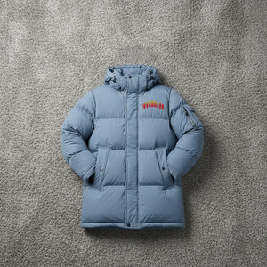 OEM 100% poliéster Chaqueta larga puffer para hombre personalizado logotipo bordado cremallera completa pesado acolchado chaqueta de invierno con capucha para los hombres - Product Image 1