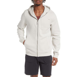 Vente en gros de pull à capuche zippé 100% coton pour hommes, vêtements décontractés de couleur unie, grande taille, poids lourd pour l'hiver, broderie numérique - Product Image 4