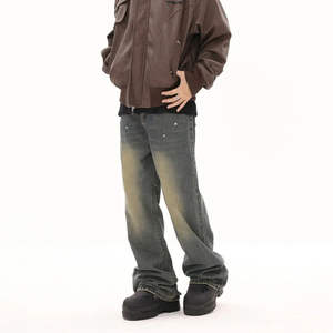 Jeans stretch pour hommes de haute qualité en gros, style streetwear, pantalon baggy, jeans en denim décontractés, respirant, de haute qualité, en solde - Product Image 5