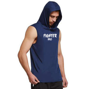 Sudadera con capucha de estilo informal para deportes de otoño 100% de algodón para hombre, tallas europeas y americanas personalizables, logotipo bordado, diseño liso de punto - Product Image 2