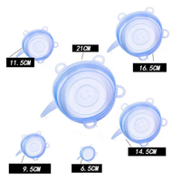 Ensemble de 6 couvercles extensibles en silicone pour tasses et conservation des aliments, couvercles ronds flexibles