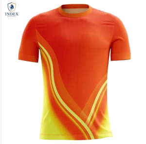 Maillot de football sublimé pour homme Index Apparel, col rond, manches courtes, évacuation de l'humidité, coupe athlétique, couleur dégradée - Product Image 1