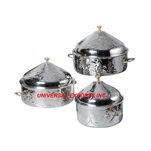 Ensemble de trois casseroles en bois fini résine pour table de cuisine Casserole pour fournitures alimentaires Chauffe-plats de luxe à taille personnalisée - Product Image 4