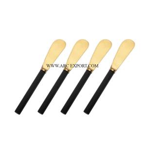 Luxurious Designing <b>Gold</b> Color Table <b>Top</b> Birthday Party <b>Cake</b> Spoon Set of 2 Pure Brass Material Handmade New Style Cutlery Set - Product Image 2