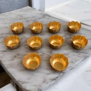 Diya Redonda de Latón Estilo Art Deco Industrial de HF Industries, Pieza Única para Bodas, Diwali y Pooja, Juego de Regalo, Decoración del Hogar - Product Image 1