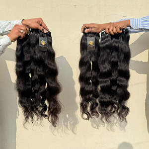 Lot d'extensions de cheveux humains bruts indiens de temple, Fournisseurs de cheveux naturels bruts non traités vierges - Product Image 1