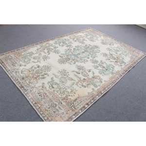 Rug, 5.9x9.2 ft Vintage Rug, <b>Brown</b> Animal Print Rug <b>Wool</b> - Product Image 4