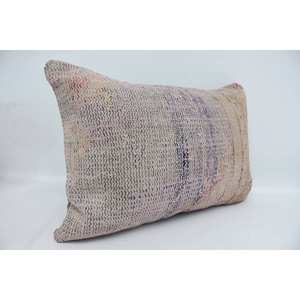 Premium Beige Kantha Patchwork Laine Oreiller 16x24 Pouces De Luxe Vintage Tissé Motif Portable Literie Fluffy Carré Anneau Caractéristiques - Product Image 3