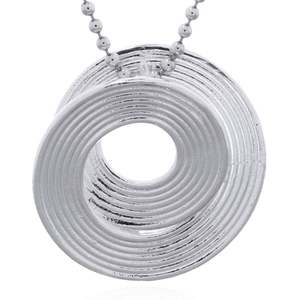 Colgante clásico de plata de ley 925 con ilusión de espiral circular para mujer, 25x24x6 mm, regalo - Product Image 1