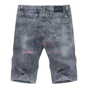 Hot Sale Custom Made Men's <b>Jeans</b> Shorts 100% Cotton Light Weight Breathable Solid Pattern <b>Elastic</b> <b>Waist</b> Casual Style for Adults - Product Image 2