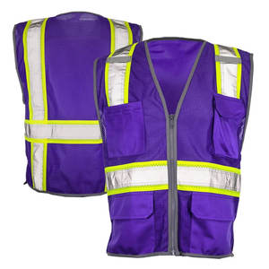 Gilet à fermeture éclair de Construction haute visibilité vêtements de travail décontractés en coton personnalisés pour l'automne gilet de travail réfléchissant respirant pour la circulation - Product Image 6