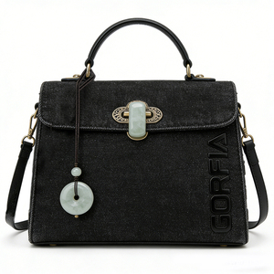 Fabricante de Bolsos de Cuero de Lujo Personalizados, Cierre de Broche Jade, Forro de Poliéster, Portátil para Todas las Temporadas - Product Image 1