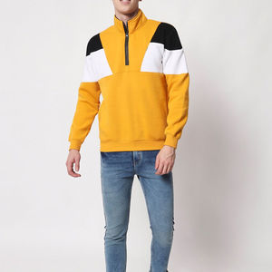 Pull unisexe personnalisé de haute qualité sweat-shirt uni col rond sweat-shirt à demi-fermeture éclair pour hommes grande taille pour l'hiver OEM - Product Image 3