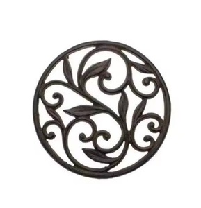 ELEGANT DESIGNS Bronze Classic Embossed Metal <b>Trivet</b> & Coaster Irregular Shape 300mm Diameter 10mm Thick Dining Table Decor - Product Image 2