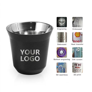 Tasse à expresso en acier inoxydable avec logo personnalisé, double paroi isolée, verre à shot, vente en gros - Product Image 3