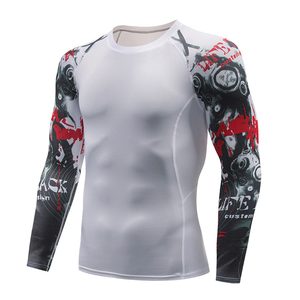 Precio barato Tops Rash Guard Camisas de compresión personalizadas para hombres Camisa de compresión de manga larga Rash Guard - Product Image 1