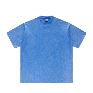 T-shirt surdimensionné teint en pigment pour homme, logo personnalisable, manches amples, coupe décontractée, style délavé, léger, 100% coton - Product Image 1