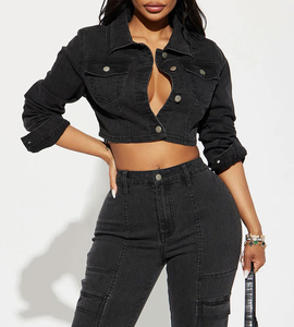 Chaquetas Vaqueras para Mujer para Invierno 2025, Diseño Personalizado de Última Moda, Talla Grande, Algodón Poliéster, Servicio OEM, Prendas Exteriores Vaqueras Elegantes y Duraderas - Product Image 2