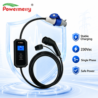 Chargeur EV portable 7 kW 32 A Type 2 monophasé 230 Vca 50 Hz IP67 avec câble de 5 m pour applications de charge domestique et de garage en Europe
