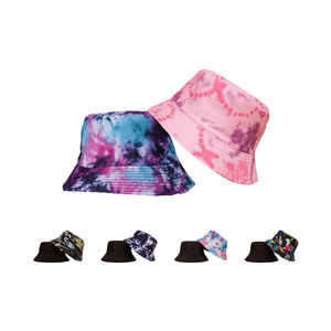 Unisex doble cara impreso patrón Tie Dye plegable publicidad pescador sombreros diseñador protección solar Rreversible cubo gorras - Product Image 2