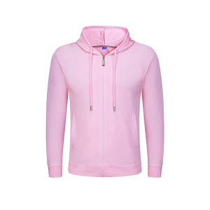 Vente en gros de sweatshirts à capuche pour hommes 100% coton sweat à capuche à fermeture éclair vierge avec impression de logo personnalisé uni - Product Image 3