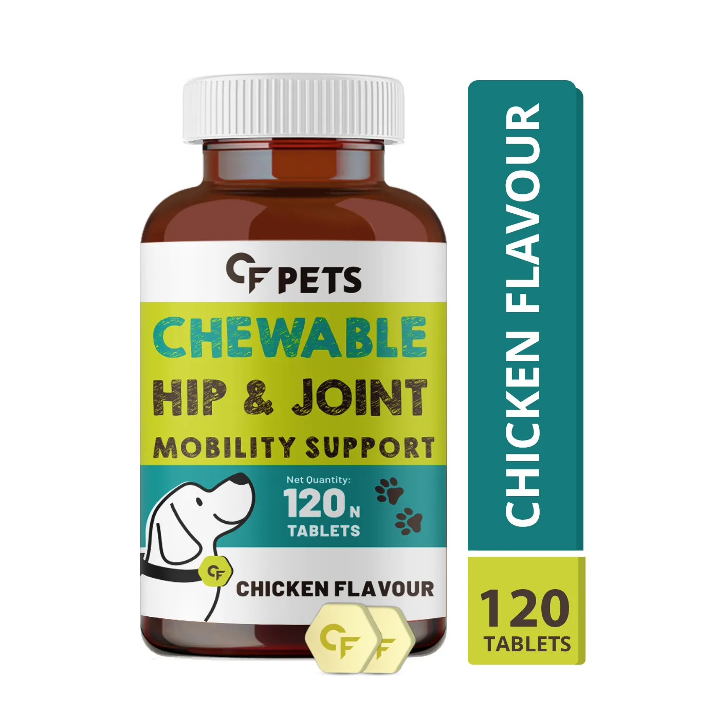 Chewable Hip and Joint Pain Food Supplements for Dogs with Glucosamine, Chondroitin & MSM Complete Mobility & Joint Support