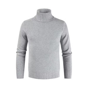 Pull en laine tricoté pour homme, col roulé, cardigan, manches régulières, pull côtelé, hiver, chaud, décontracté, col roulé, tricot pour homme - Product Image 2